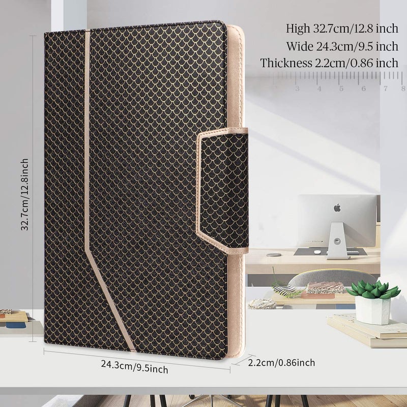 Toplive Business Padfolio, Executive Conference Folder with Document Sleeve, Letter/A4 Size Clipboard, Business Card Holders, Men's & Women's Mermaid Black - Image 3